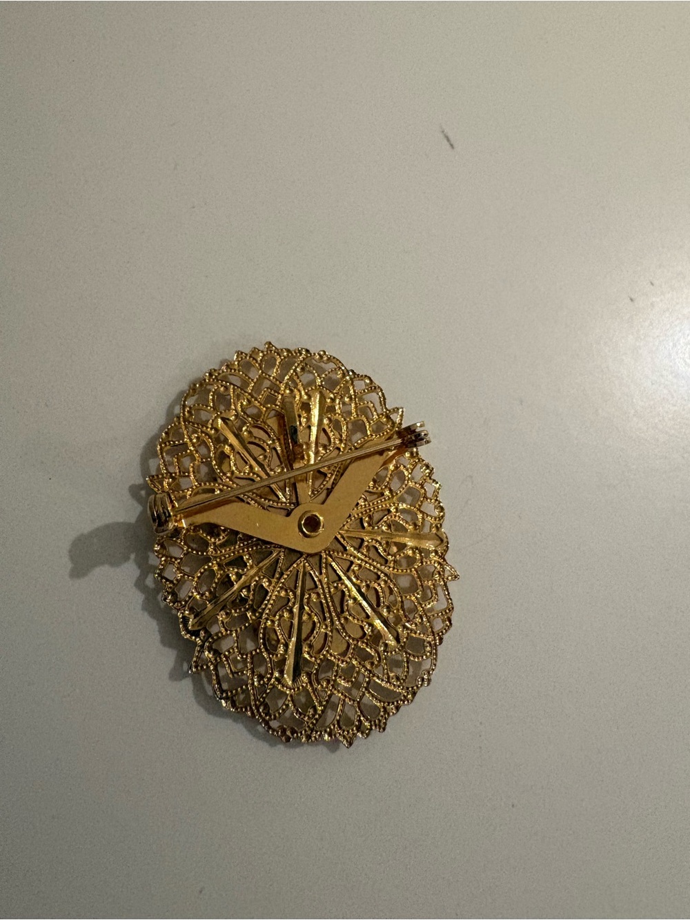 Vintage Needlepoint Brooch - Picture 2 of 2